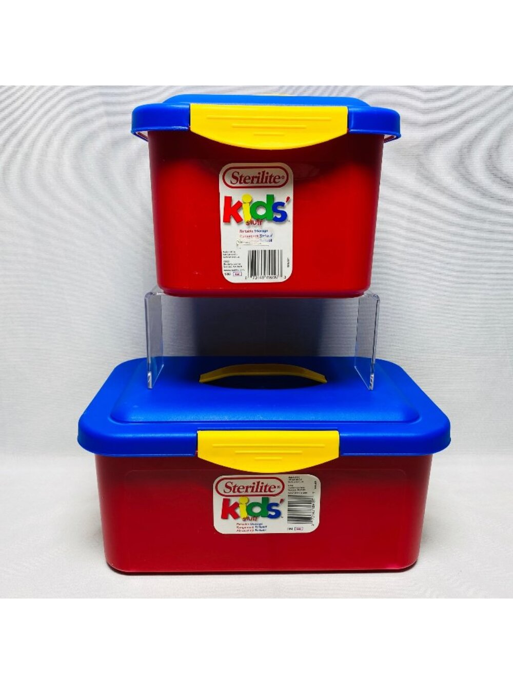 Sterilite Kids Stuff Portable Storage Box Set Red/Blue With Handles